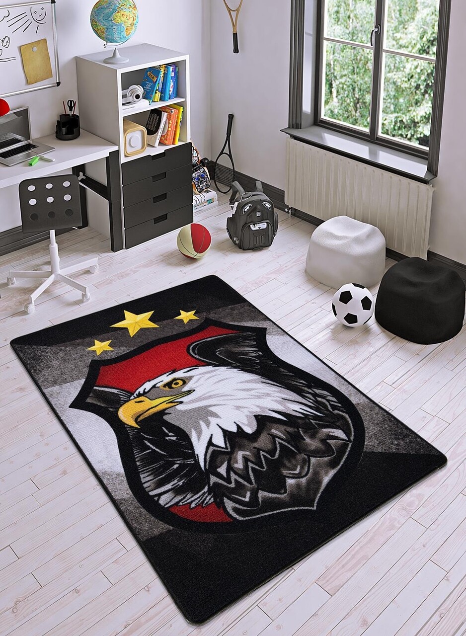 Covor Kartal - Black Confetti 133x190 cm poliamida multicolor