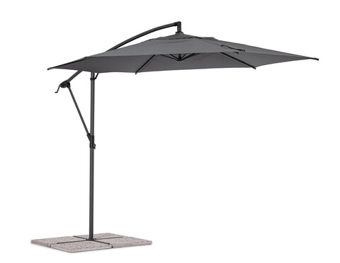 Umbrela pentru gradina / terasa Tropea, Bizzotto, Ø 300 cm, stalp Ø 46-48 mm, otel/poliester, gri inchis