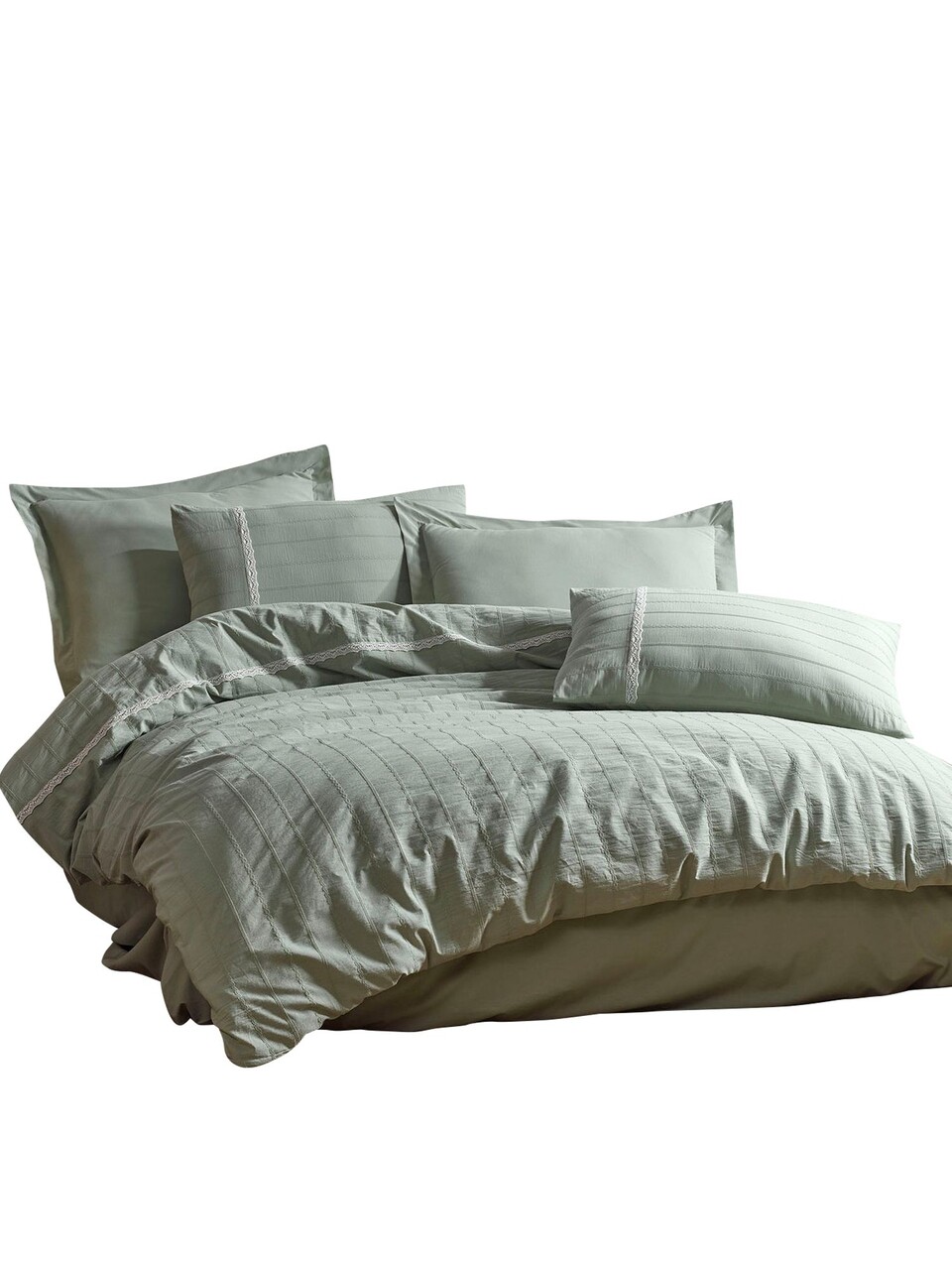 Lenjerie de pat dubla, L'essentiel Maison, Jasmin, Verde - imagine 3