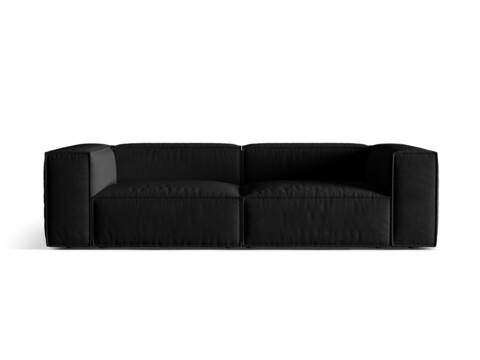 Canapea 4 locuri, Nuria-88, Micadoni Home, 250x110x72 cm, catifea, negru