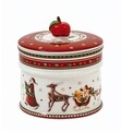 Recipient cu capac, Villeroy & Boch, Winter Bakery Delight Santa with deer, 12 x 11 cm, portelan premium