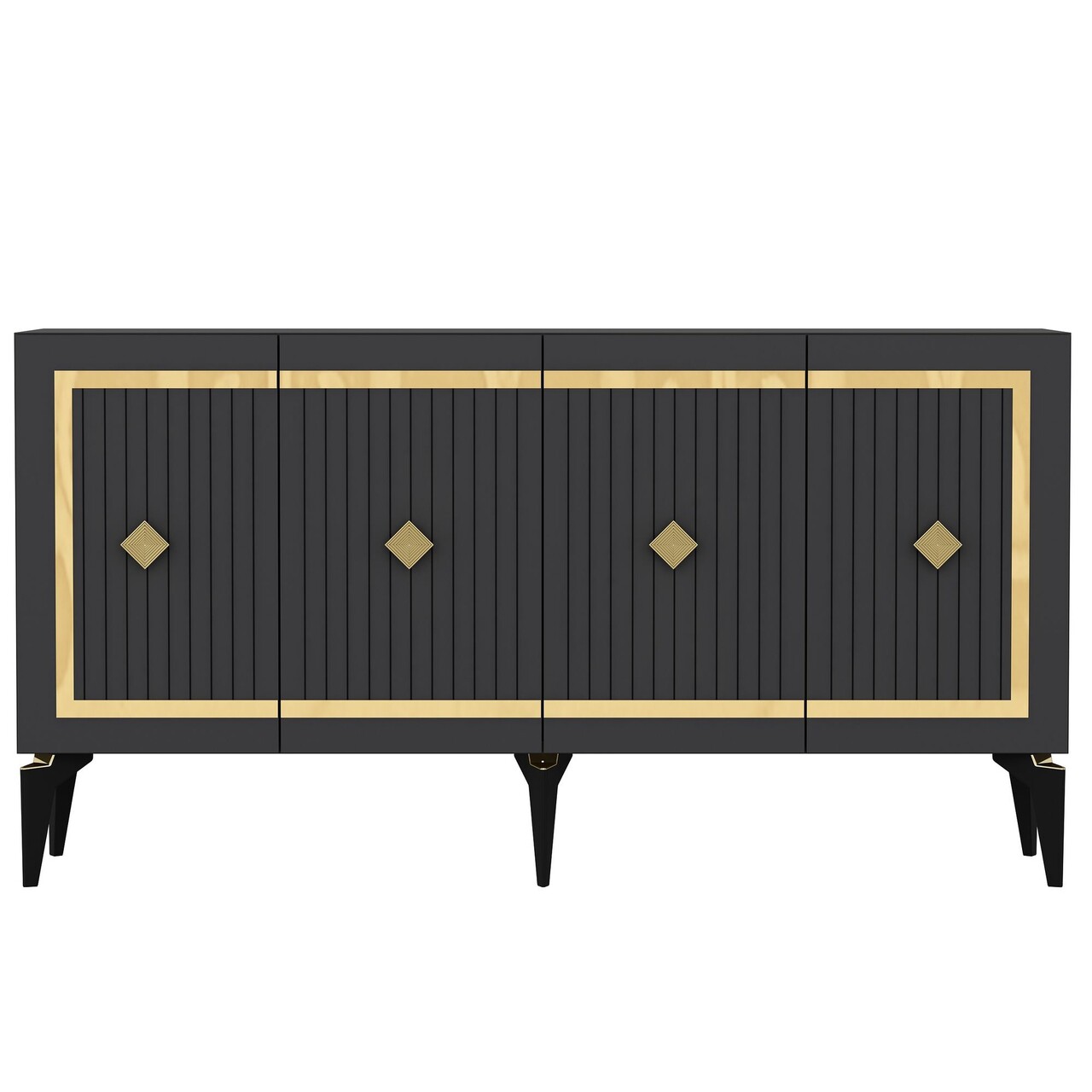 Consola, Hanah Home, Nova, 150x79x40 cm, PAL , Antracit / Aur - view 5