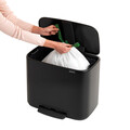 Cos de gunoi cu pedala, Brabantia, Bo Pedal, 36 L, 36.3x54x44 cm, otel, negru mat