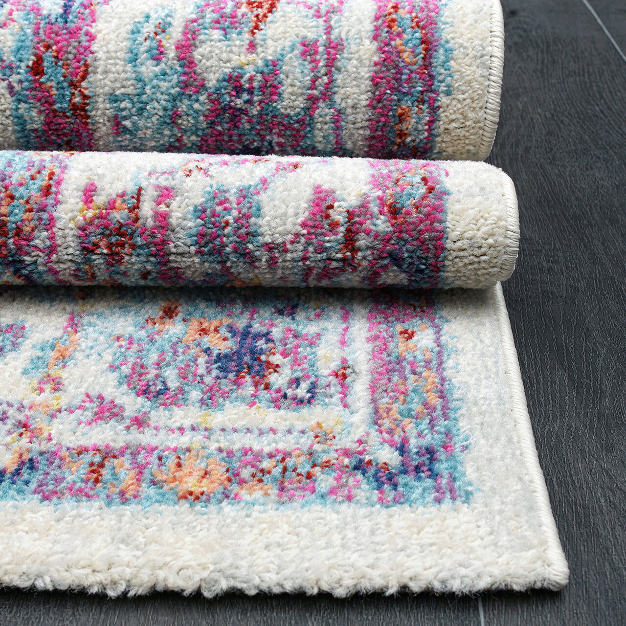 Covor, Vintage 7658 , 80x150 cm, Polipropilena, Alb/Liliac - 1 | YEO