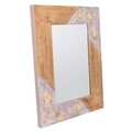 Oglinda decorativa, Clara, Creaciones Meng, 60x80 cm, lemn de brad/sticla, maro