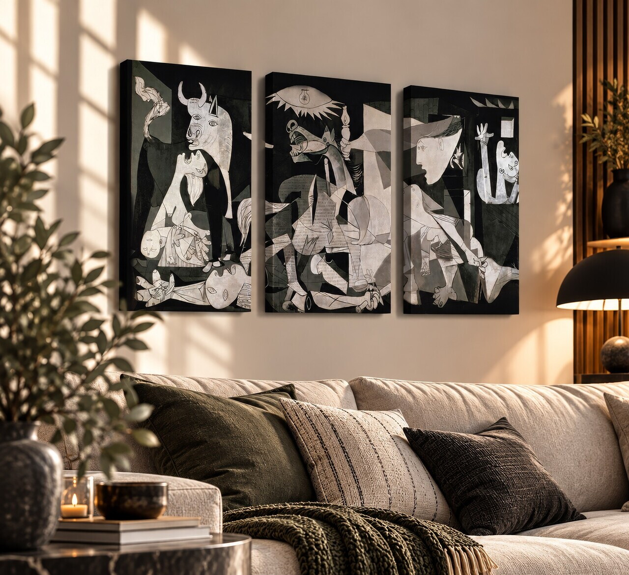 Tablou decorativ, 3PAN-CNV-3048, Dimensiune: 60 x 40 cm (3 bucăți), Multicolor — imaginea 2