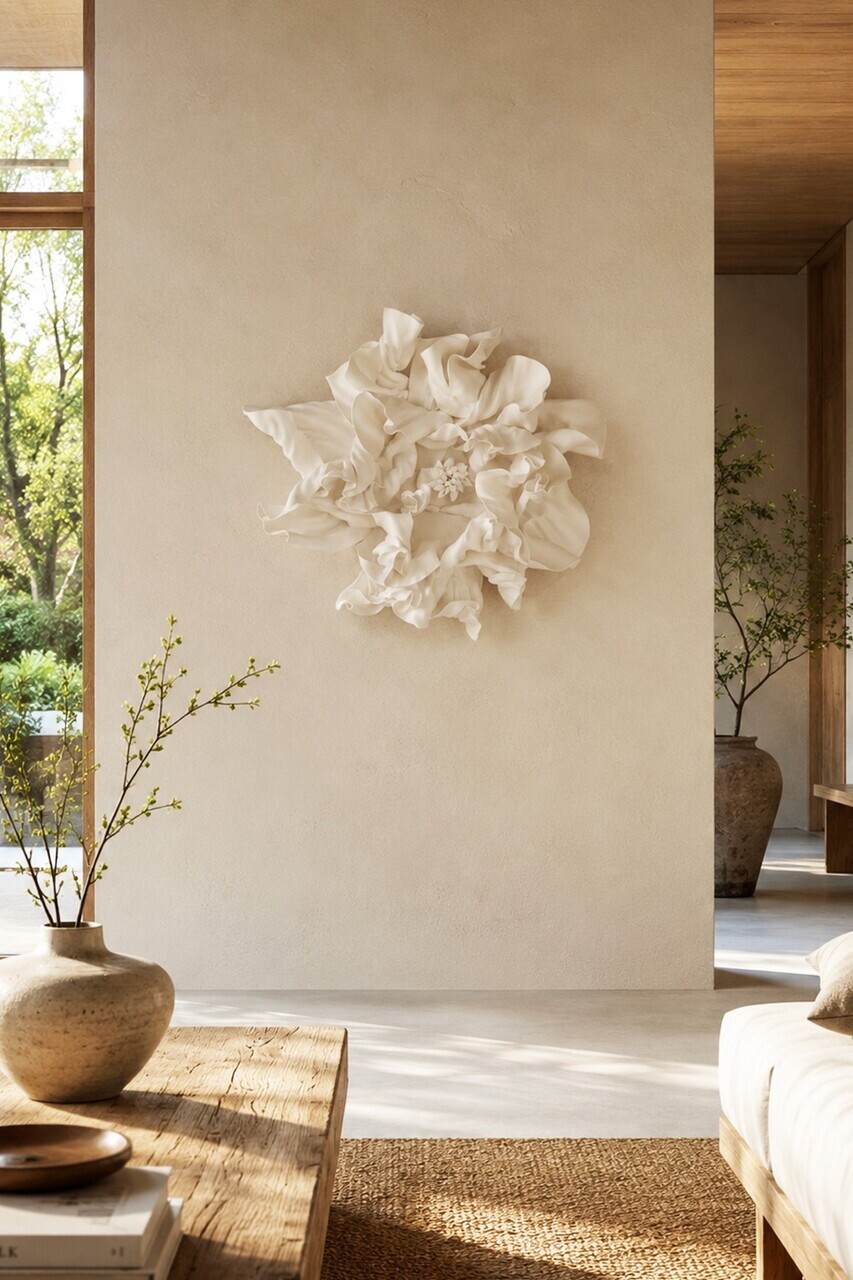 Decoratiune de perete, DM0019, Dimensiune: Ø55-60 cm, Alb — imaginea 3
