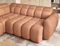 Coltar extensibil stanga 4 locuri ELTAP, LT-24XIL, Falconn, 258x208x107 cm, lemn/poliester, portocaliu