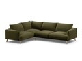 Coltar stanga 4 locuri, Naomi, Micadoni Home, 280x195x75 cm, catifea, verde