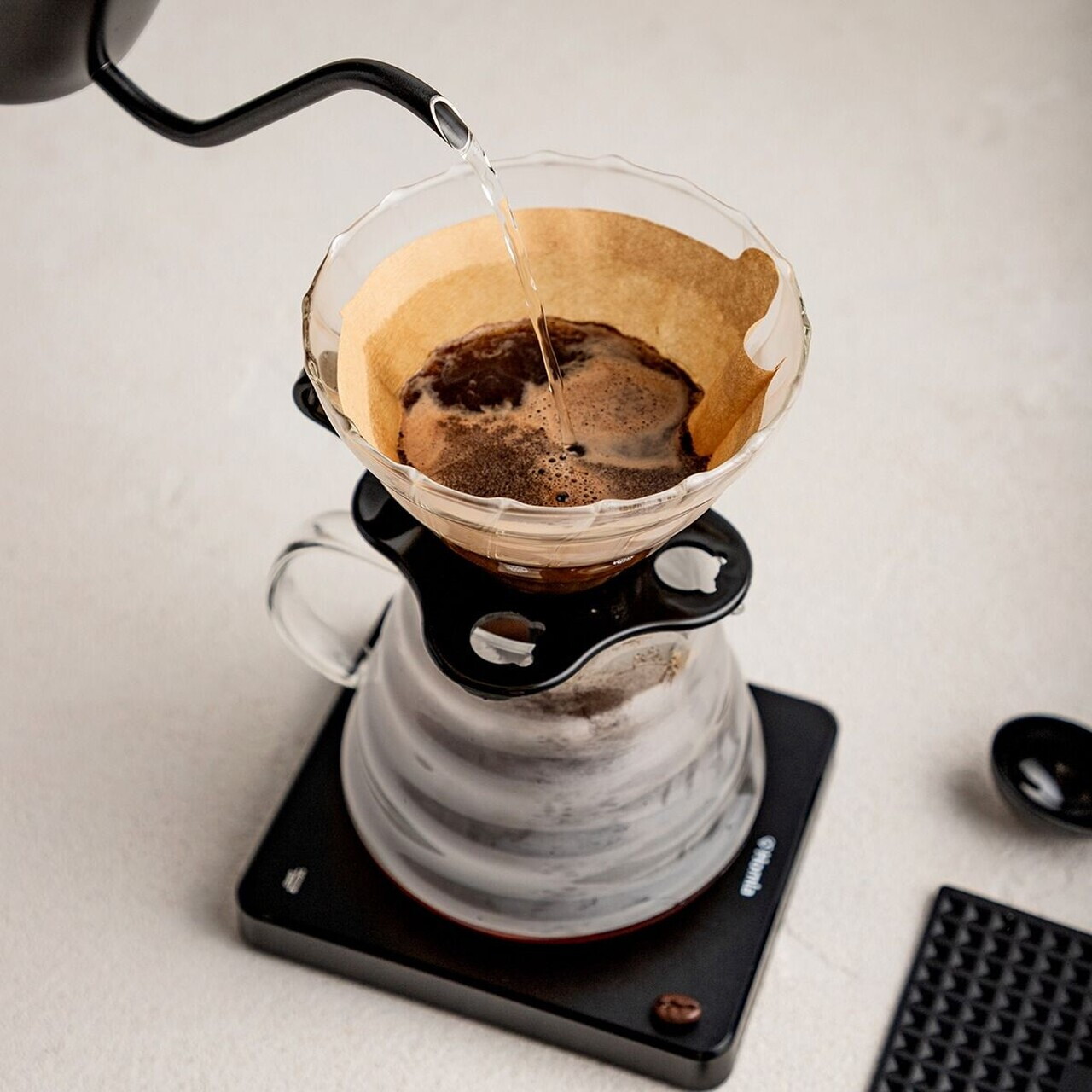 Set 7 piese pentru preparare cafea pour-over Kavera, Homla, inox/sticla/plastic, negru/transparent - view 14