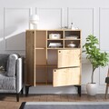 Bufet Ewa, Elegance, 100x35x125 cm, argintiu/natural