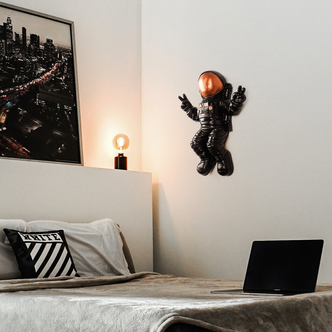 Decoratiune de perete, Cosmonaut 3, Poliester, Lățime: 35 cm Înălțime: 47 cm Adâncime: 10 cm, Multicolor — imaginea 4