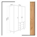 Dulap pentru haine, Mod Design, Franky, 120 x 187 x 52 cm, pal melaminat, stejar/alb