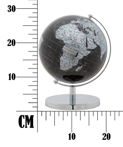Glob pamantesc decorativ, Mauro Ferretti, 20x28 cm, plastic/fier, negru/argintiu