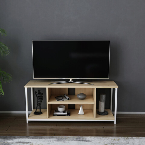 Comoda tv, retricy, rinaldo, 120x35x50.8 cm, pal, stejar alb