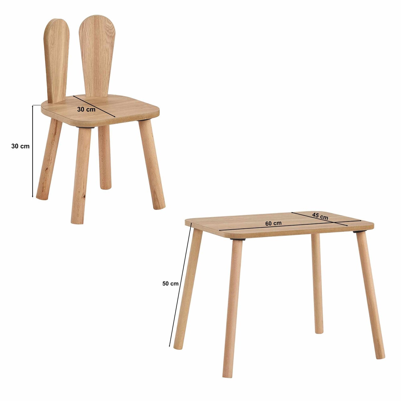 Set masa si scaun pentru copii, Hanah Home, Tavsan, Maro - imagine 5