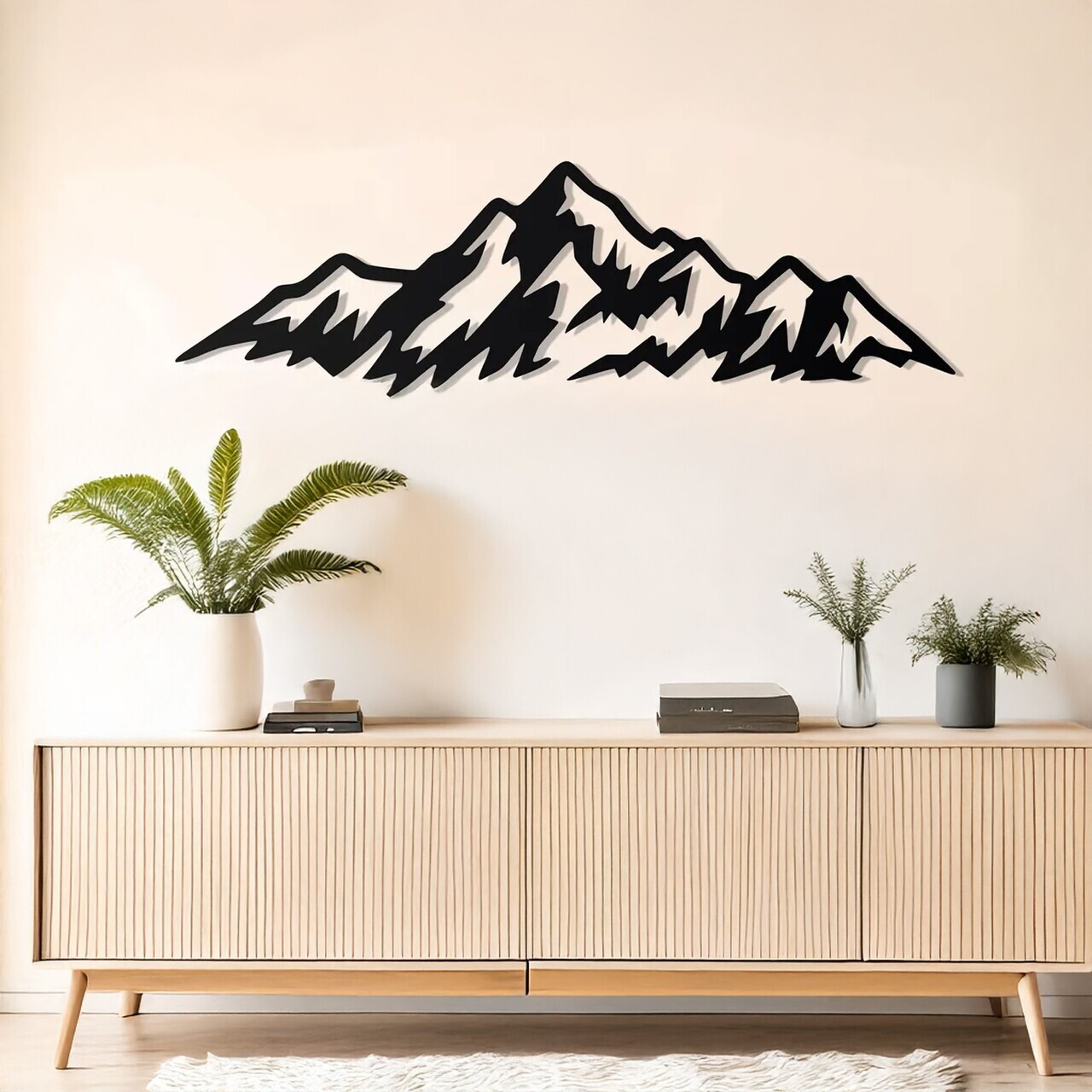 Decoratiune de perete, DCV-1063-MT, 70 x 20 cm, Negru