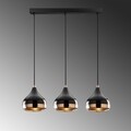 Lustra, Yildo - 6877, Opviq, 67 x 17 x 111 cm, 3 x E27, 40W, negru/cupru
