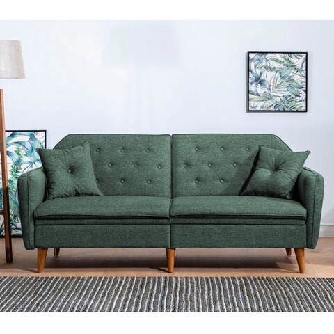 Canapea extensibila cu 3 locuri, unique design, 867unq1363, lemn de carpen, verde