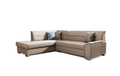 Coltar extensibil stanga 4 locuri ELTAP, BR36, Bergen, 247x214x83 cm, lemn/poliester, maro deschis