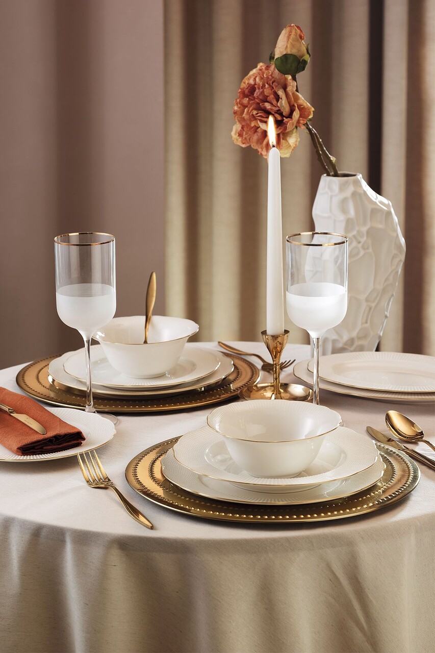 Set de cină (36 de piese), L'essentiel Maison, 710KTP3779, Farfurie: 23 cm (8 bucăți), Auriu - view 2