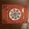 Set suporturi pentru farfurie, Payna, 790PYN1147, Lemn , Produs lucrat manual, Roz