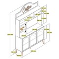 Dulap de bar pentru cafea, Hommy Craft, Lyon 120, 120x202x35 cm, PAL, Atlas / Aur