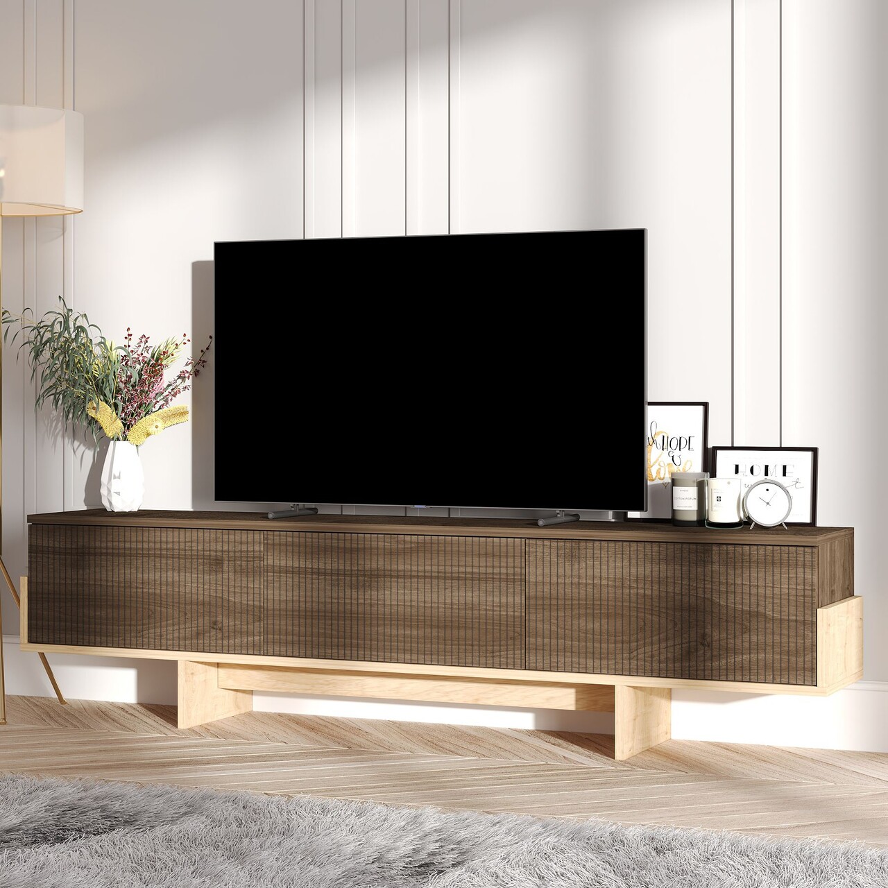 Comoda TV, Hanah Home, Hege, 180x44.6x30 cm, PAL, Nuc / Stejar Safir - view 2