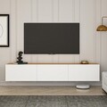 Comoda TV, Puqa Design, West, Alb/Pin Atlantic