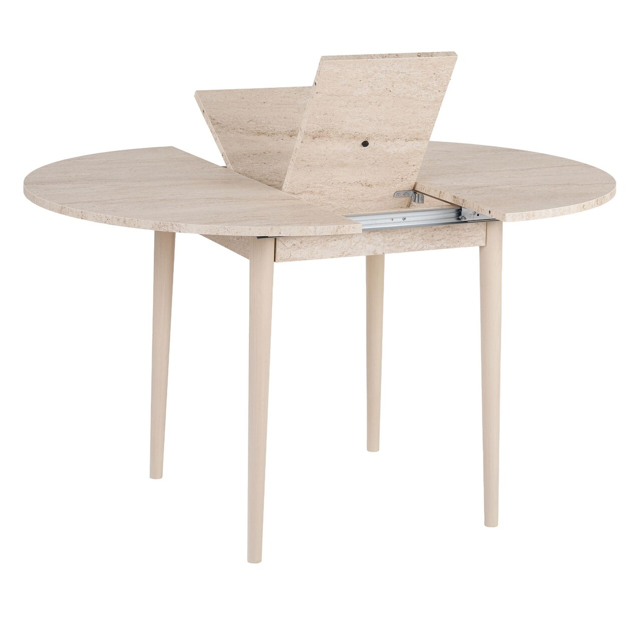 Masa extensibila, Nordure, Viona, 100x75x100 cm, Travertin / Stejar - imagine 6
