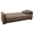 Canapea extensibila 3 locuri Vox, Pakoworld, 212x77x80 cm, catifea/lemn de plop, maro