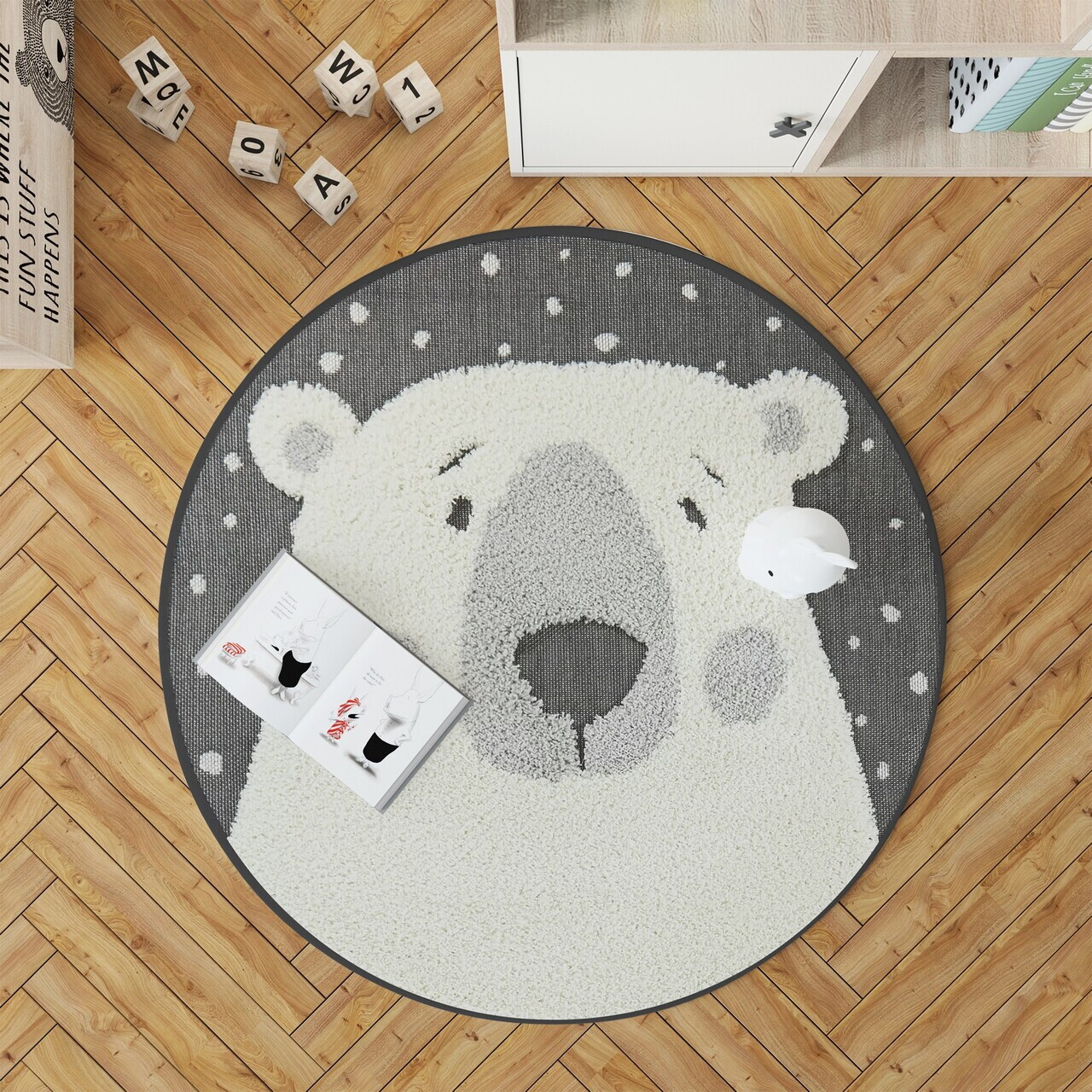 Covor Woopamuk116 110x110 cm Bumbac/Poliester Gri