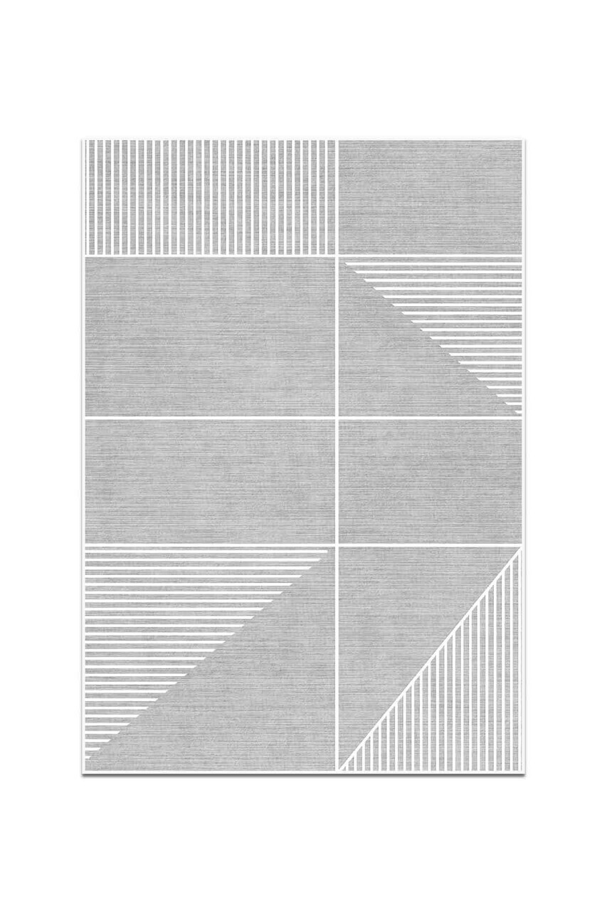 Covor, CLR-7350-Gri-56, 80x250 cm, Poliester, Gri — imaginea 2