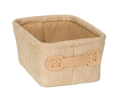 Cos depozitare, wenko, anela mini, 19 x 9 x 14 cm, poliester, bej