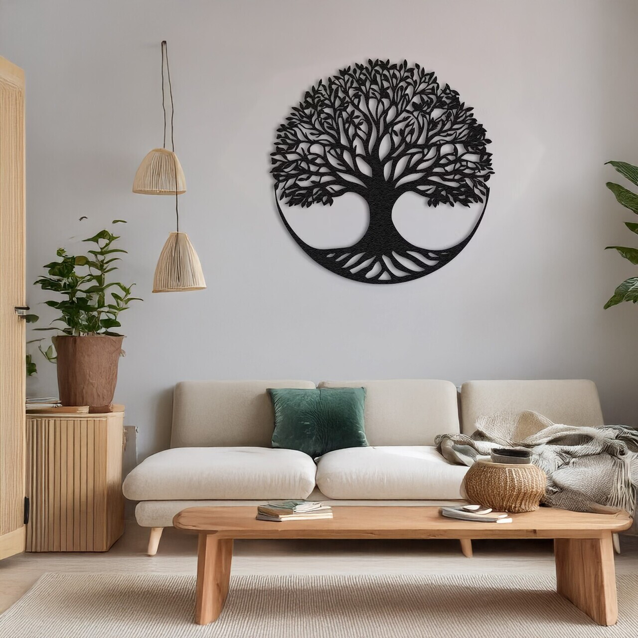 Decoratiune de perete, DCV-1075-MT, Dimensiune: 80 x 80 cm, Negru — imaginea 2