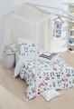 Lenjerie de pat pentru o persoana Love Pandas, EnLora Home, 2 piese, bumbac ranforce, multicolor
