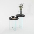Set masute de cafea, Neostill, Serenity 2, Sticla temperata, Antracit / Transparent