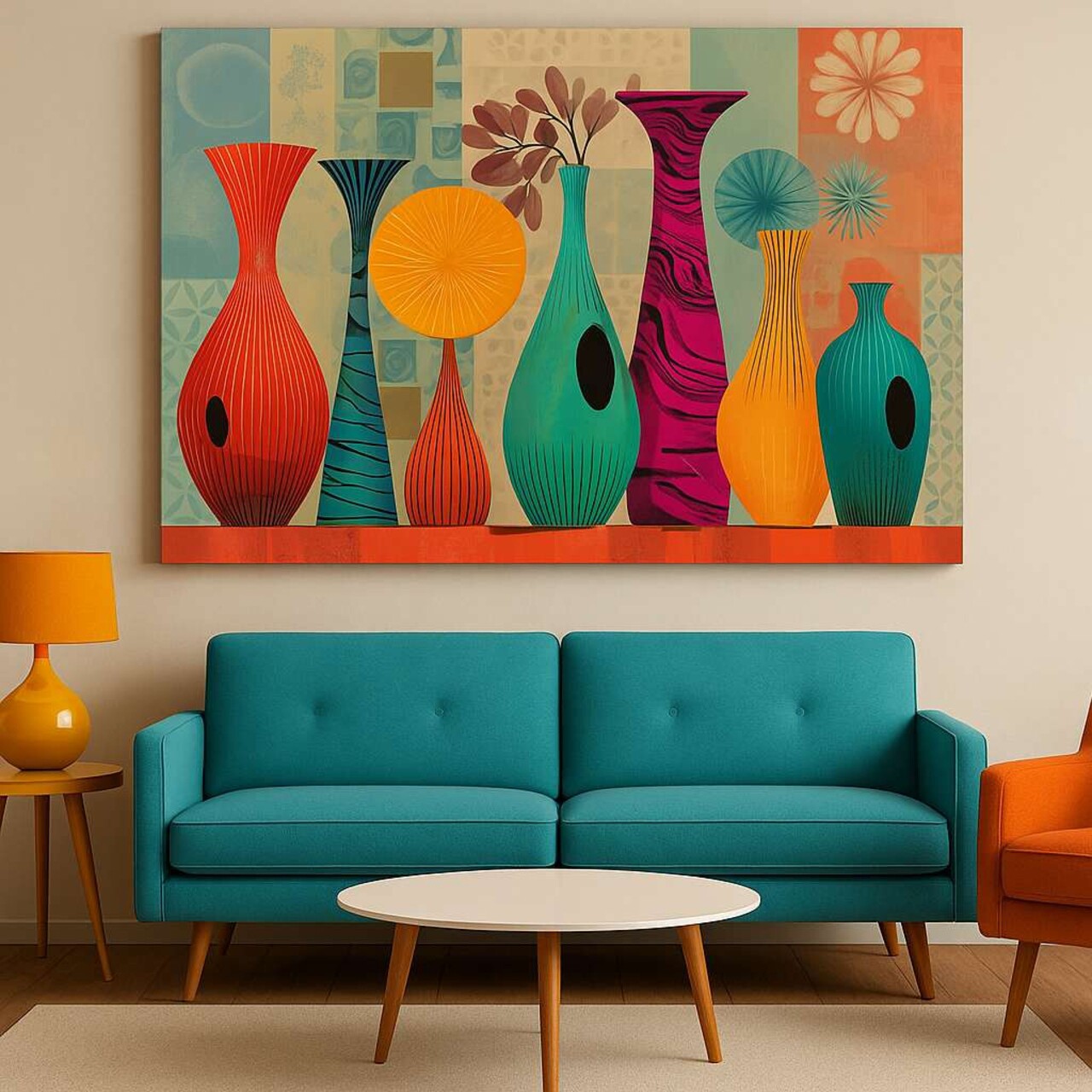 Tablou decorativ Hm_Cnvs26-12-50x70 Cadru: 100% lemn (Grosime: 2 x 3 cm) Multicolor