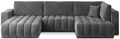 Coltar extensibil stanga 6 locuri ELTAP, LT-06SO, Bonito, 350x175x92 cm, lemn/poliester, gri inchis