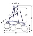 Lustra Josh, Candellux, 56 x 90 cm, 4 x E27, 40W, crom