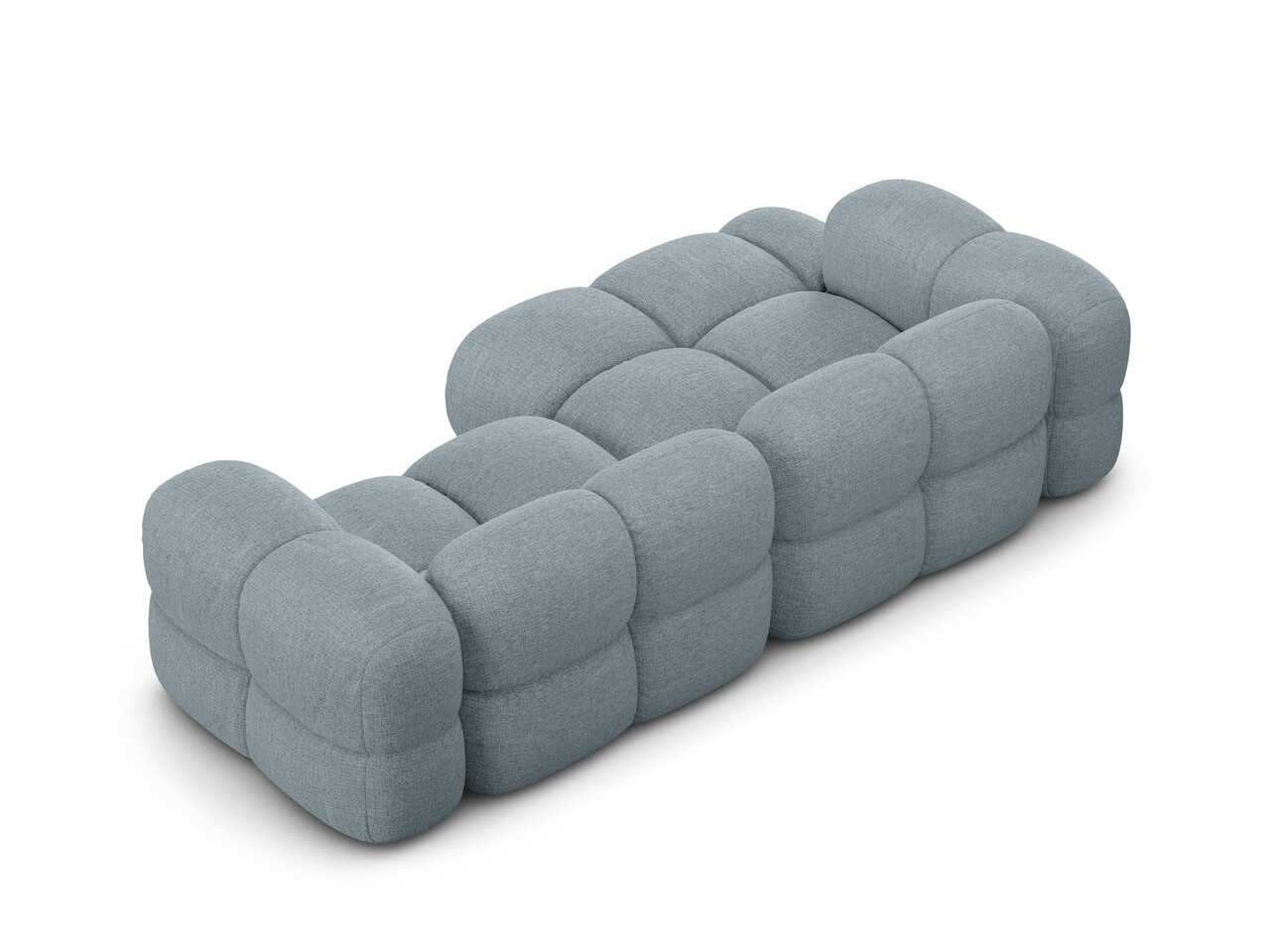 Coltar stanga 3 locuri, Loretto, Cosmopolitan Design, 250x147x68 cm, tesatura structurata, albastru pastel