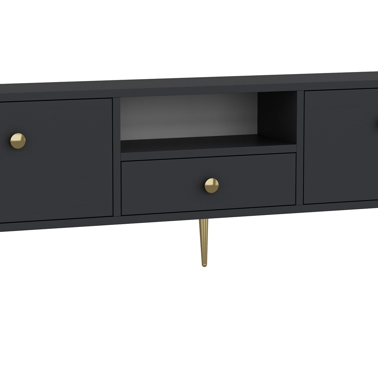 Comoda TV, Hanah Home, 1307-DROP-1, 140x45x30 cm, PAL , Antracit / Aur - view 5