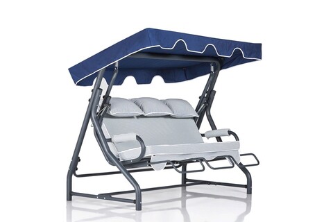 Balansoar de gradina 3 locuri, Clara, Salvia 3 Kişilik Salıncak Mavi, Multicolor Clara