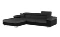 Coltar extensibil stanga 4 locuri ELTAP, Armd-73, Armando, 289x203x85 cm, lemn/poliester, gri inchis/negru