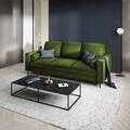 Canapea extensibila, Camellia, Mazzini Sofas, 3 locuri, cu lada de depozitare, 220x100x92 cm, catifea, verde