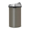 Cos de gunoi cu soft touch, Brabantia, Touch Platinum, 60 L, 40x40x71 cm, otel, gri inchis