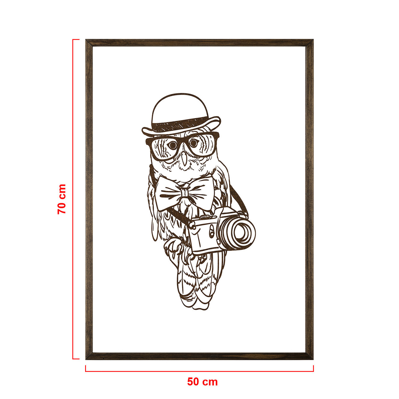 Tablou decorativ, TD163, Lemn, Desenat manual, Natural