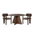 Set masă și scaune (3 piese), Nordure, Monroe 2, Nuc Venezia / Nuc Închis / Maro
