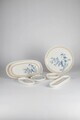 Set de mic dejun, Hermia, 208PEK1120, Portelan, Platou cu măsline: 25 cm (2 bucăți), Alb/Albastru