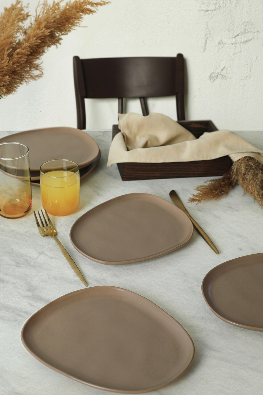 Set farfurii pentru desert Keramika 275KRM2183 Ceramica  Nu absoarbe apa Grej